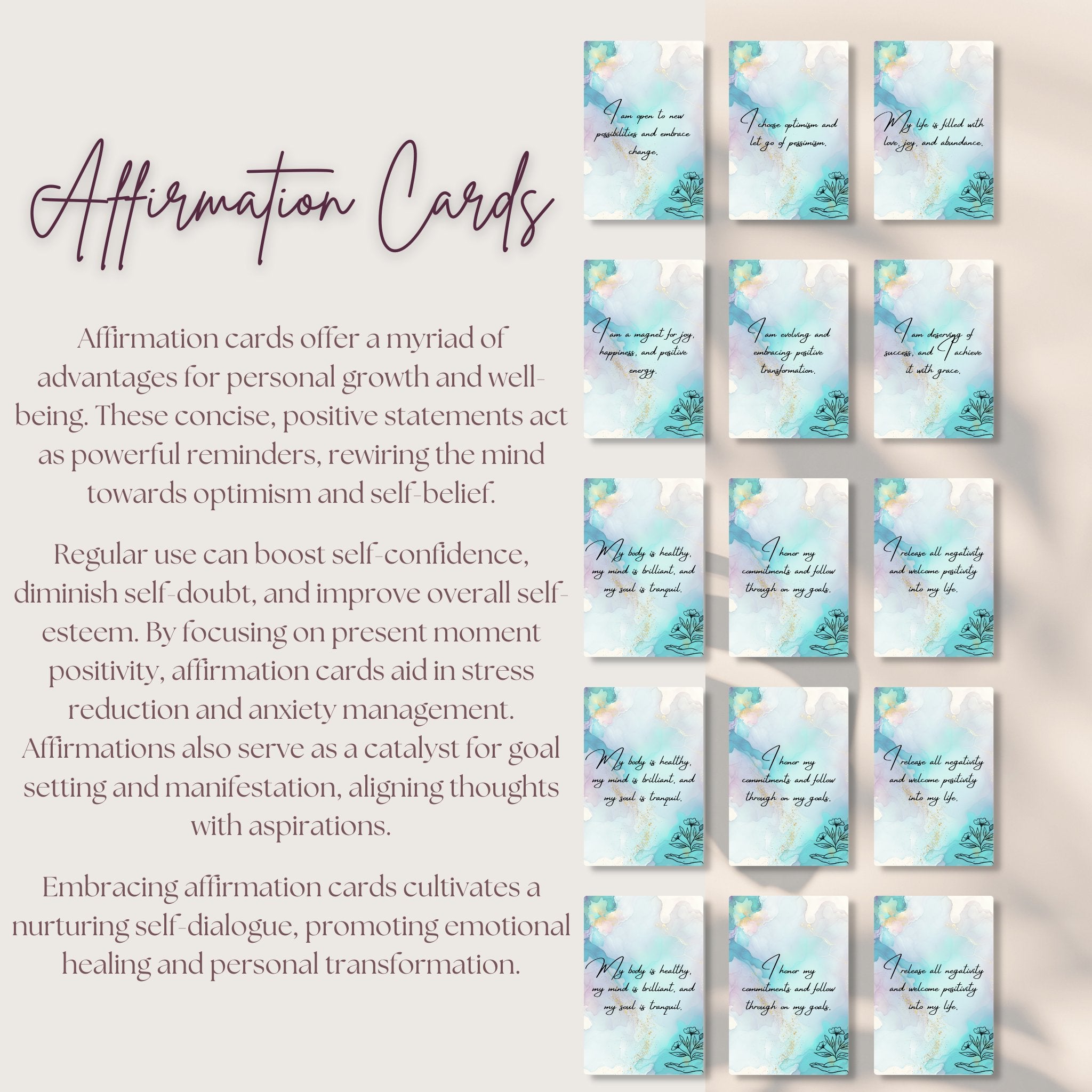 Radiant Self-Care Affirmation Deck - MrsClutterWorth